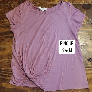 Pinque Casual Knot Front Tee - Mauve